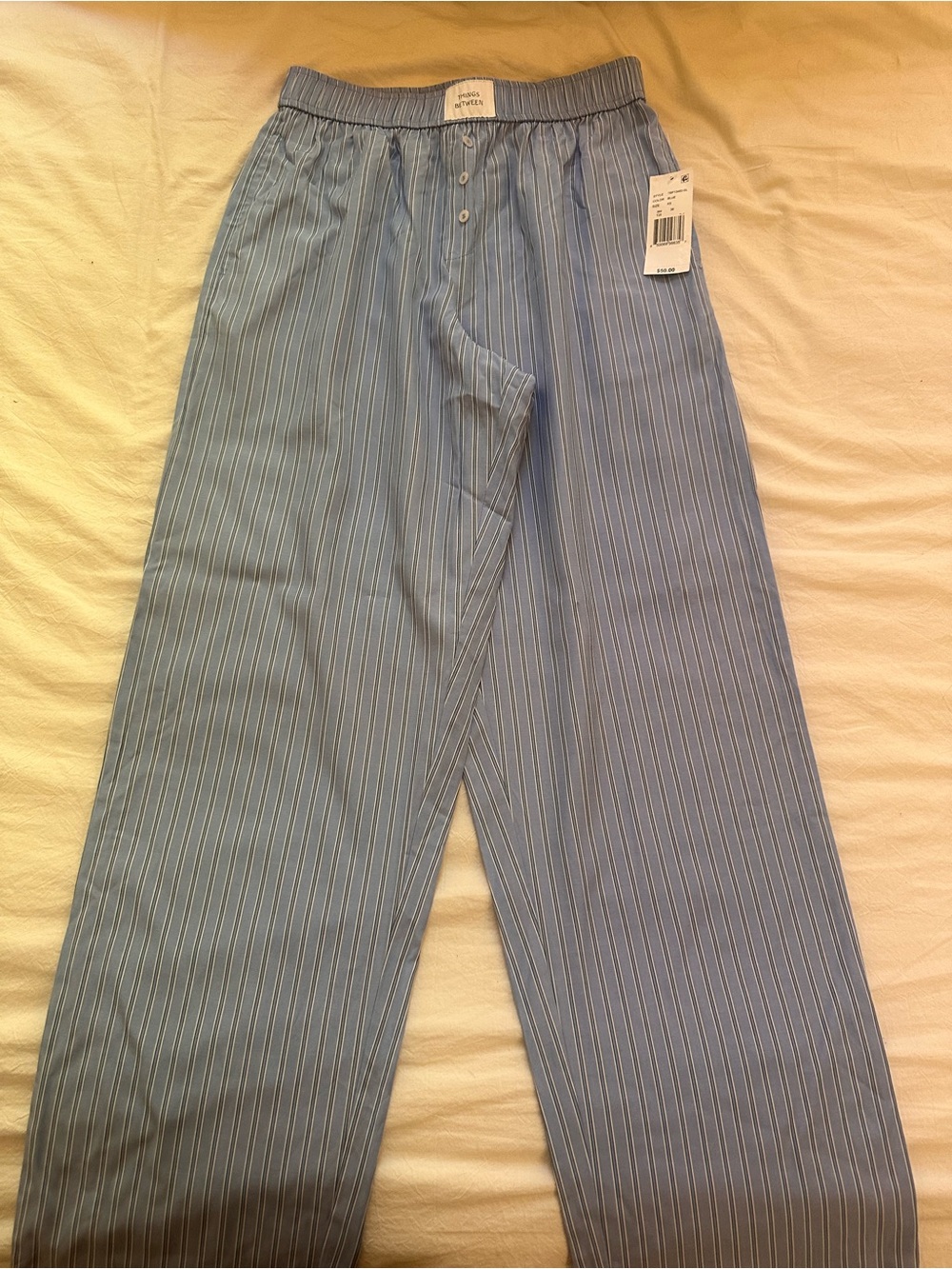NWT Things Between Blue Striped Pants Size XS